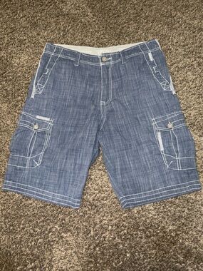 Buckle Black Men's Chambray Lightweight Cargo Shorts Size 32